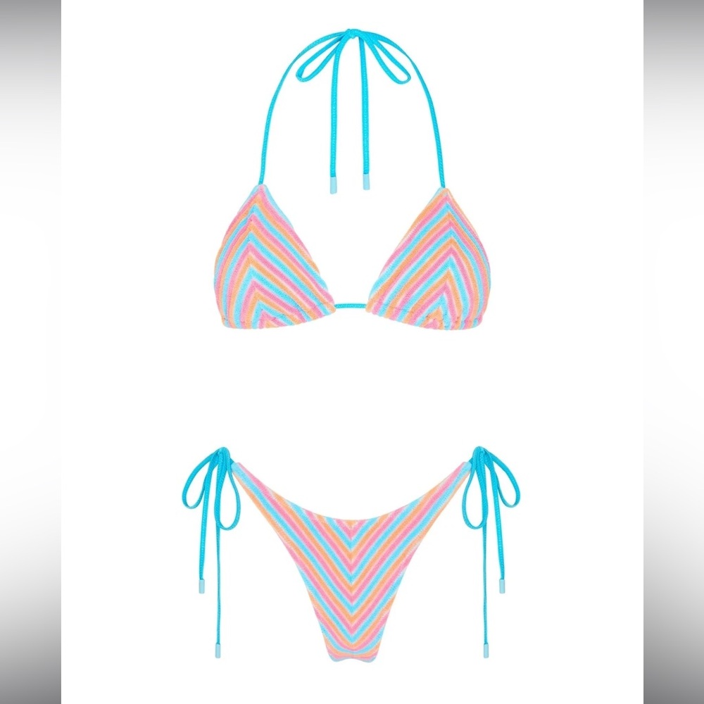 Triangl Vinca - Sherbet Stripe bikini 
S bottoms, M top